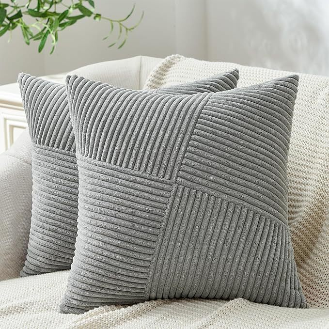 Cream Color Striped Field Shaped Corduroy Sofa Decorative Cushion for Winter Warmth and Soft Pillow Cover