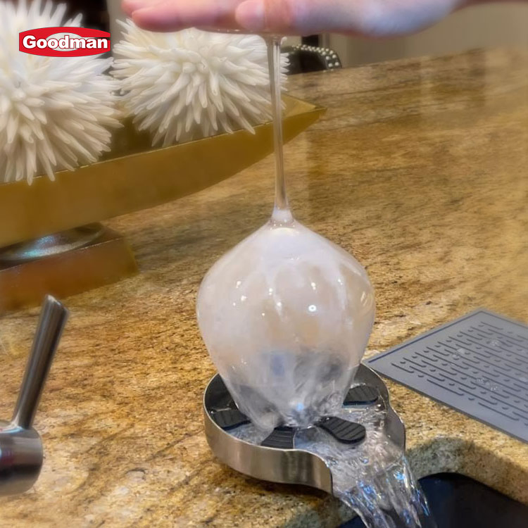 Bar Accessories Stainless Steel Automatic Glass Rinser for Kitchen Sinks Cup Washer