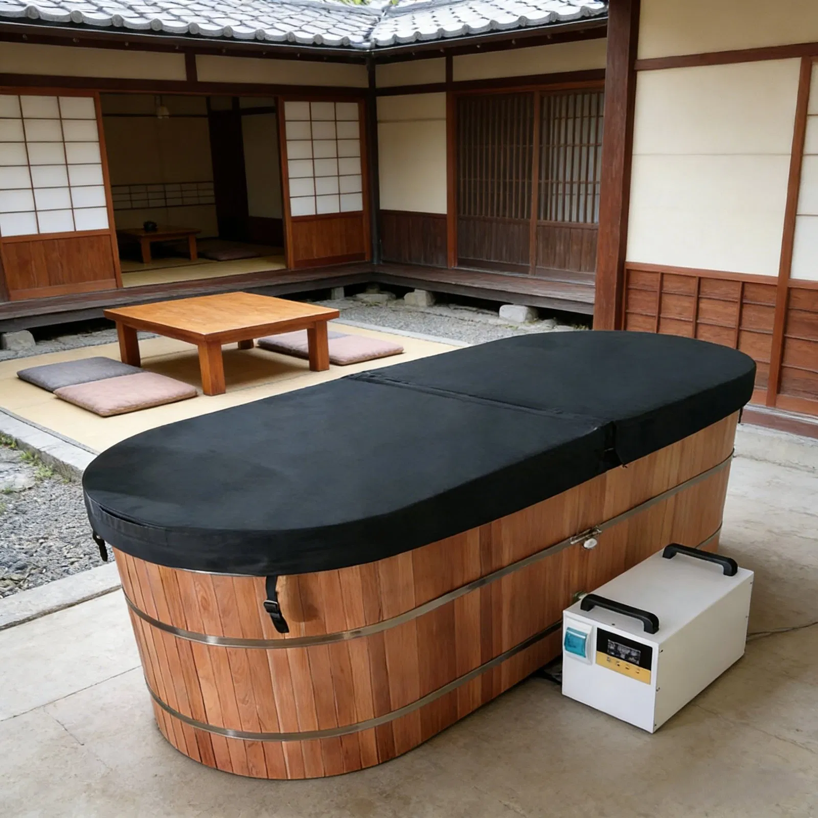 Премиум ледяная ванна из нержавеющей стали и дерева