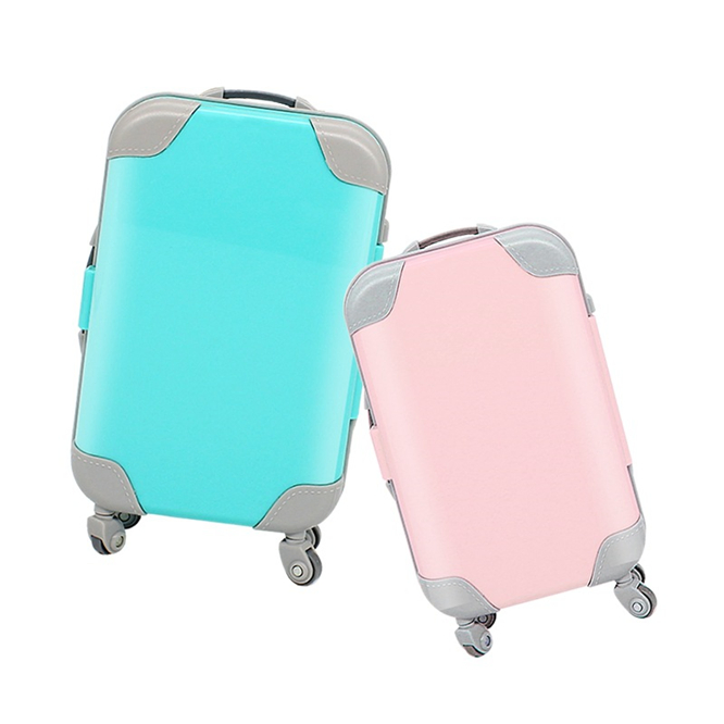 Private Label Two Pairs Set Cute Mini Luggage Suitcase 3D Mink Eyelash Packaging Case 25mm Eyelashes Box