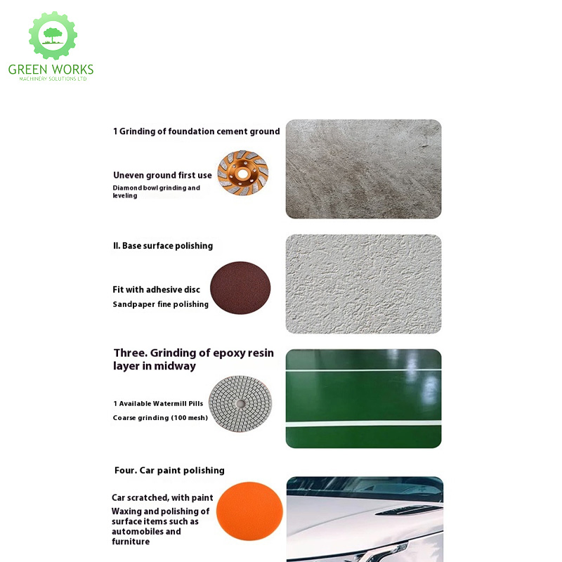 Professional Cordless Handheld Electric Concrete Floor Polisher for Wall Edge Grinder