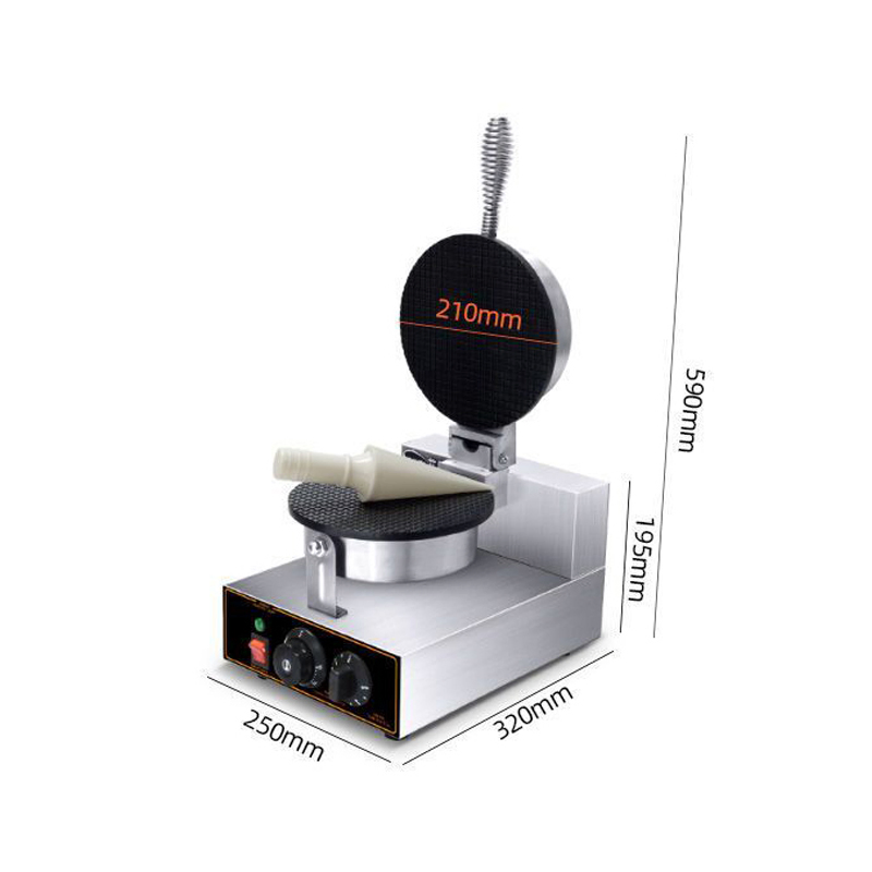 Commercial Stainless Steel Electric Single Plate Ice Cream Cone Waffle Maker Cone Ice Cream Machine