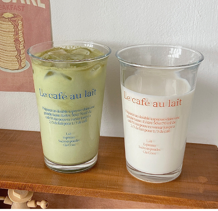 Прямоугольная стеклянная кружка для кофе, 300 мл