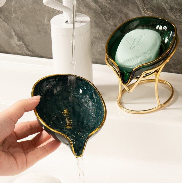 Classic Plastic Metal Soap Dish Raised Edges Bathroom Accessories