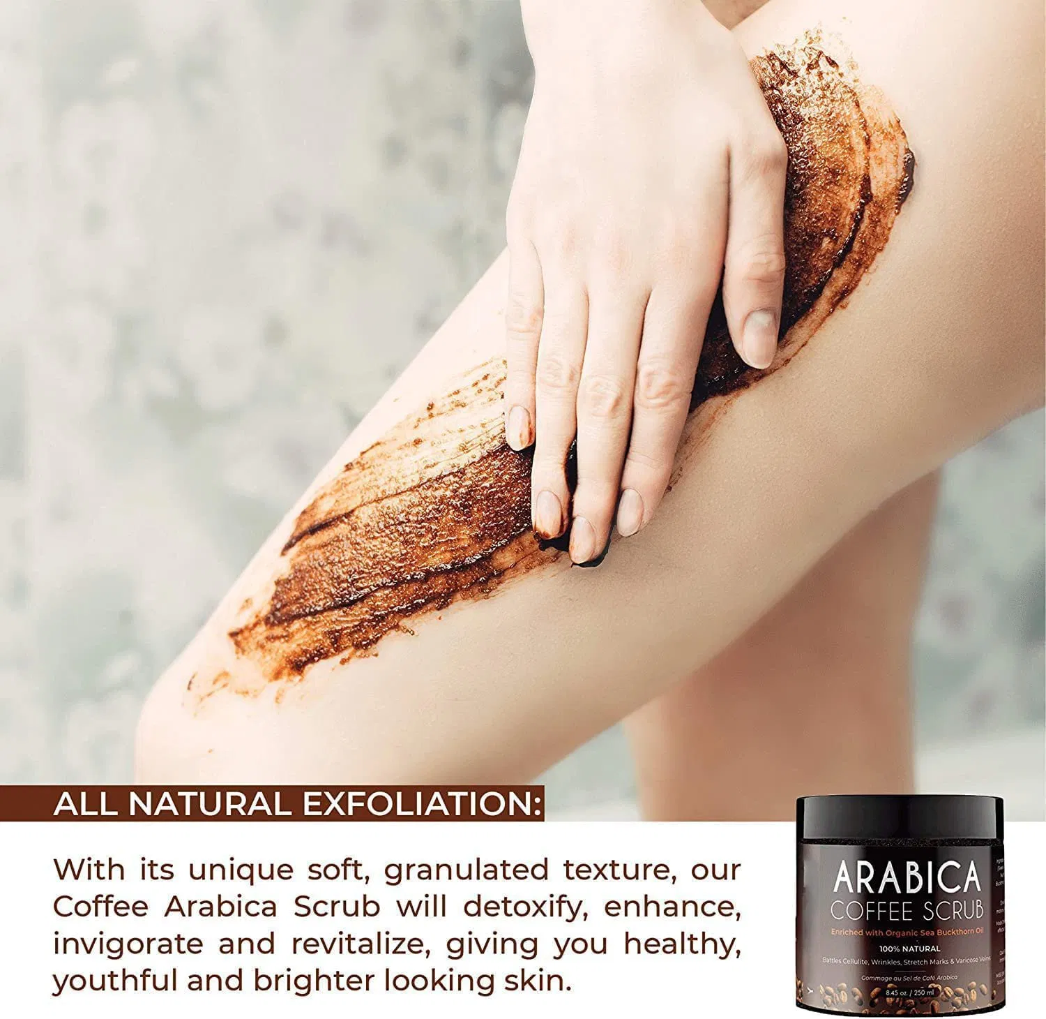 Beauty Cosmetics Body Cleanse Remove Dead Skin 100% Natural Arabica Coffee Scrub