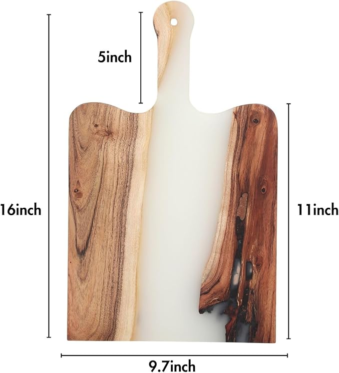 Wooden Epoxy Serving Board Acacia Wood Cheese Platter Resin Wood Serving Tray