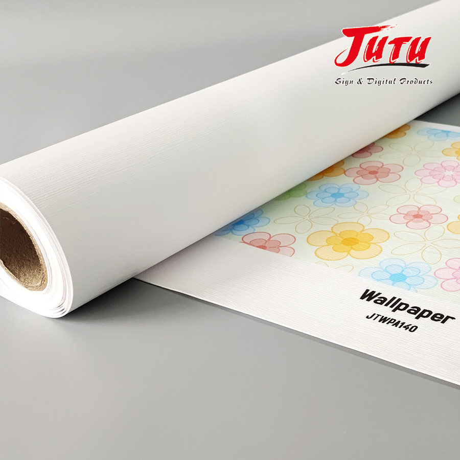 Jutu Printable and Environment Friendly Digital Media PVC Wallpaper for Mural / Wall Decal Poster
