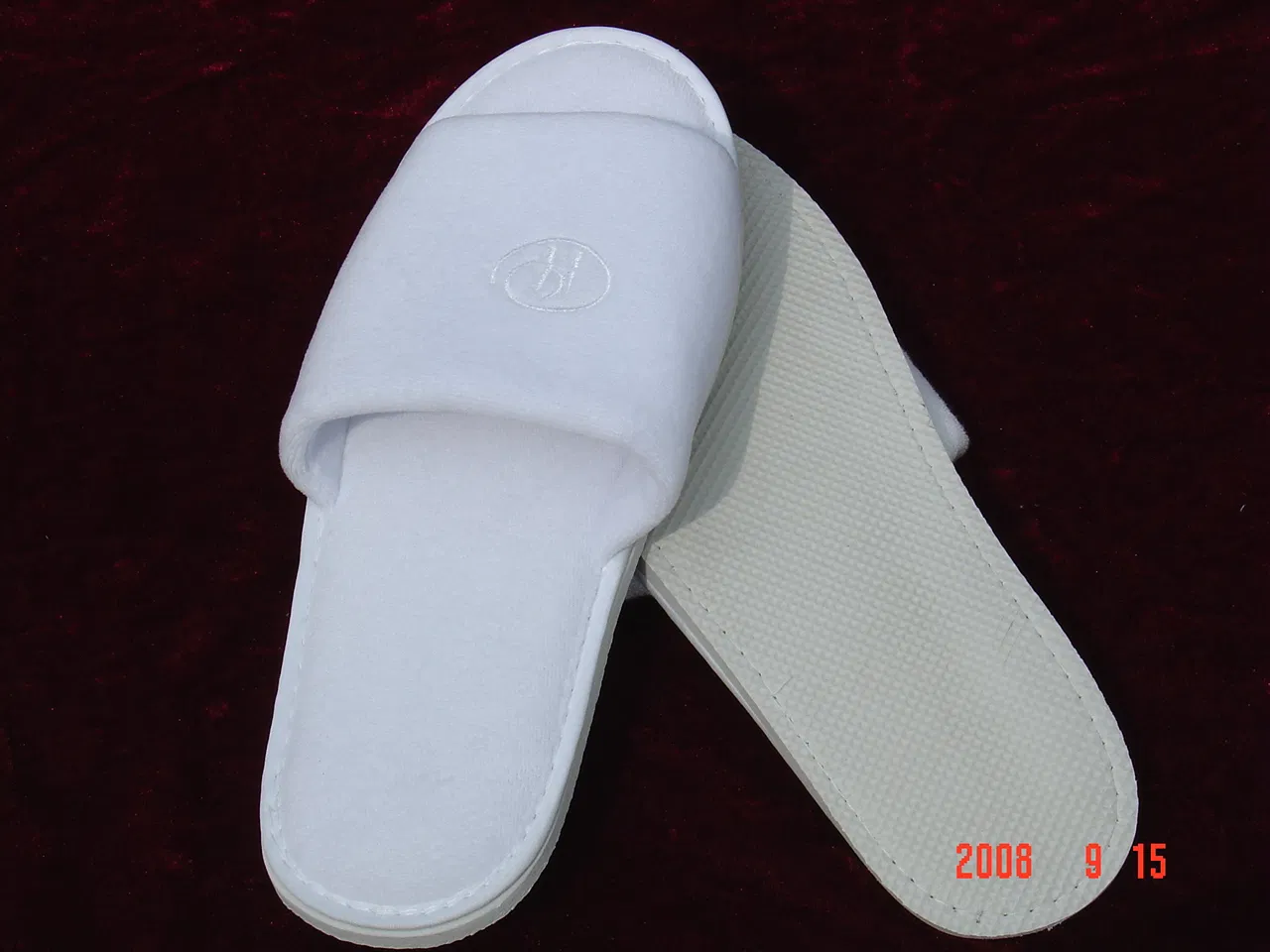 Luxurious Hand Made Hotel Slippers with EVA Outsole and Polyester Velour