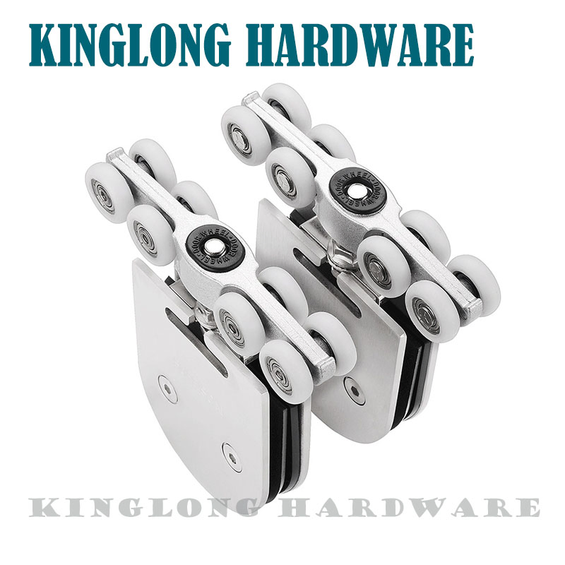 Stainless Steel Glass Door Fitting Round Style Sliding Door Hanging Wheel Roller