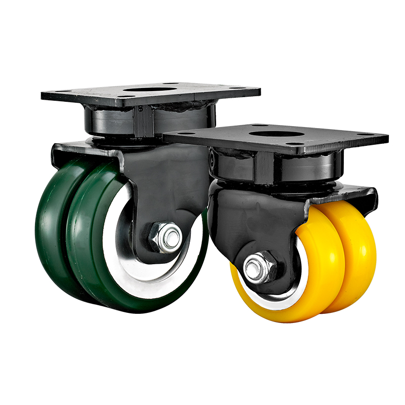 3" 4" 5" 6" 8" 10" 12" Double Wheel 2 Ton Twin Wheels Design Caster Steel /PU Caster Agv Heavy Duty Caster Wheels