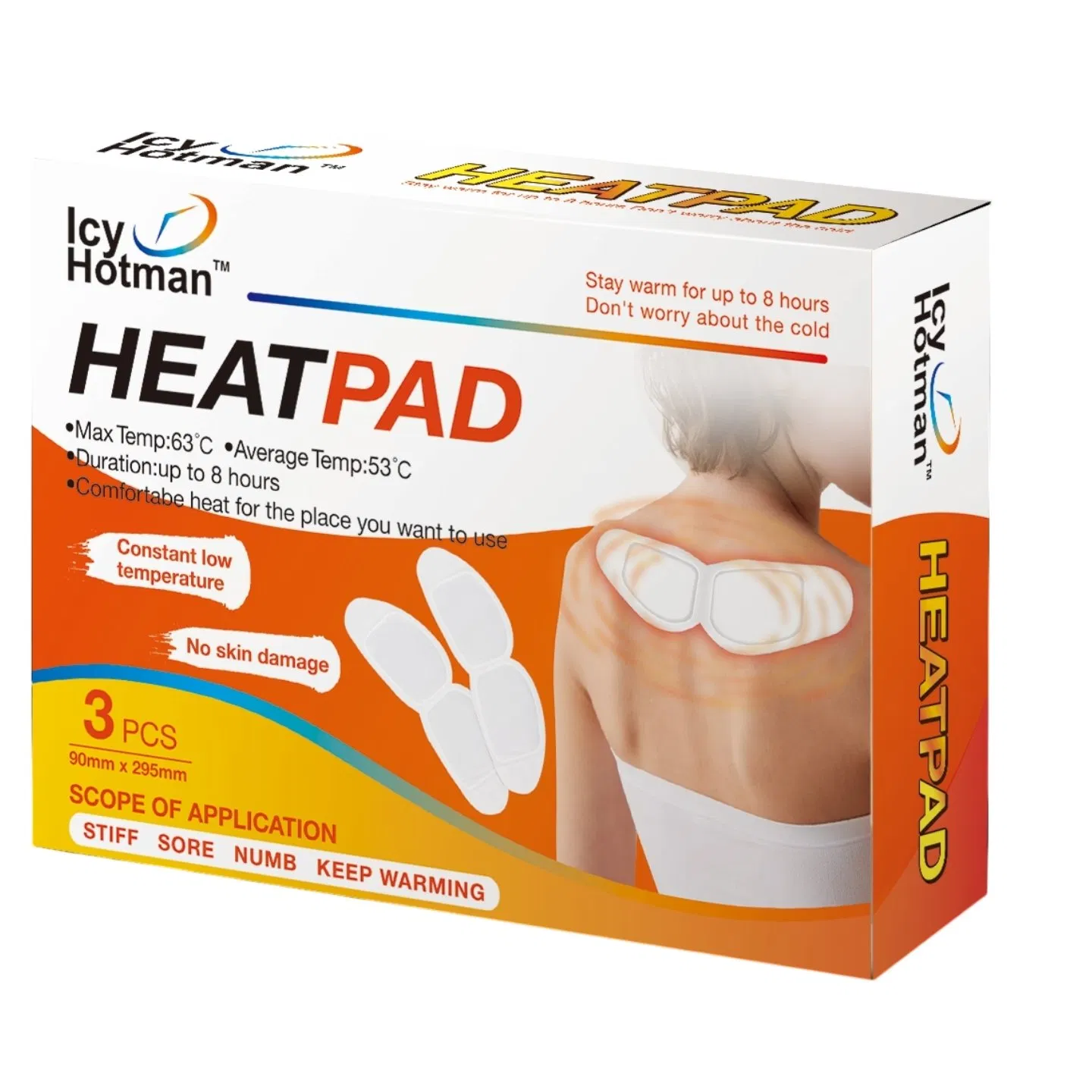 Custom Health Care Women Adhesive 29.5X9cm Body Warmer Shoulders Heat Pad