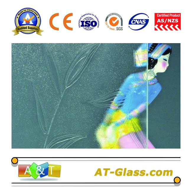 4mm Clear Leaves Patterned Glass Used for Window, Furniture, etc