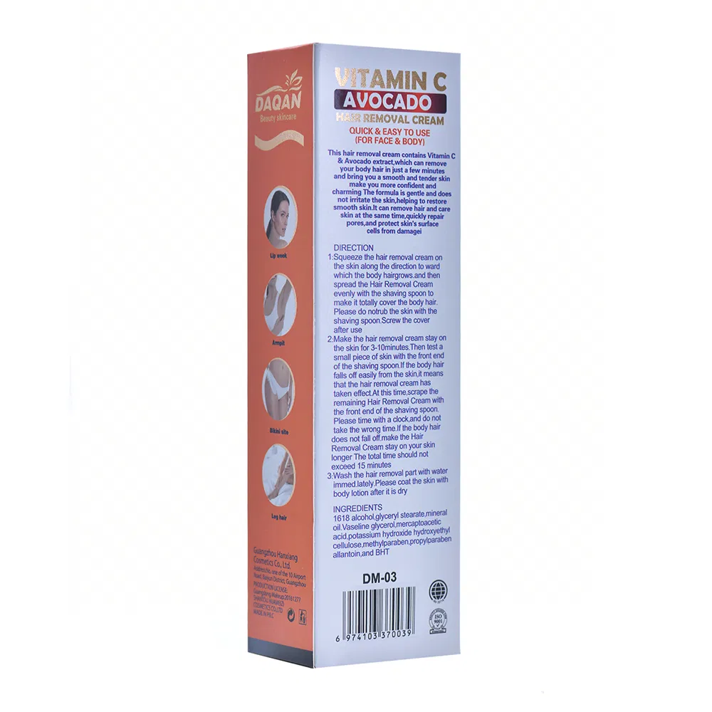 Daqan Organic Fast 3 Mins Depilatory Body Cream Painless Hair Removal Cream