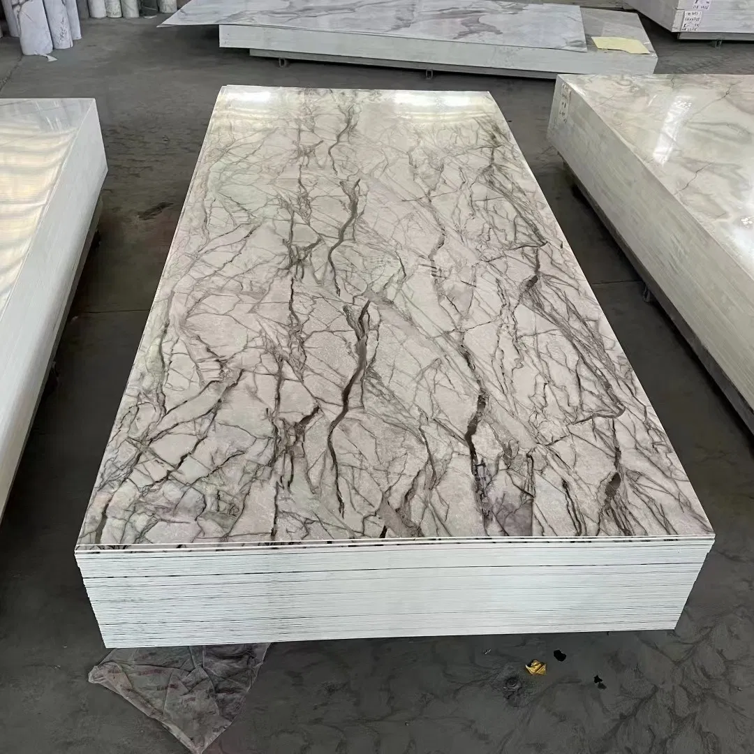 Eco-Friendly Plastic Marble Wall Paneling Sheet High Glossy UV Coating Decorative PVC Wall Panels