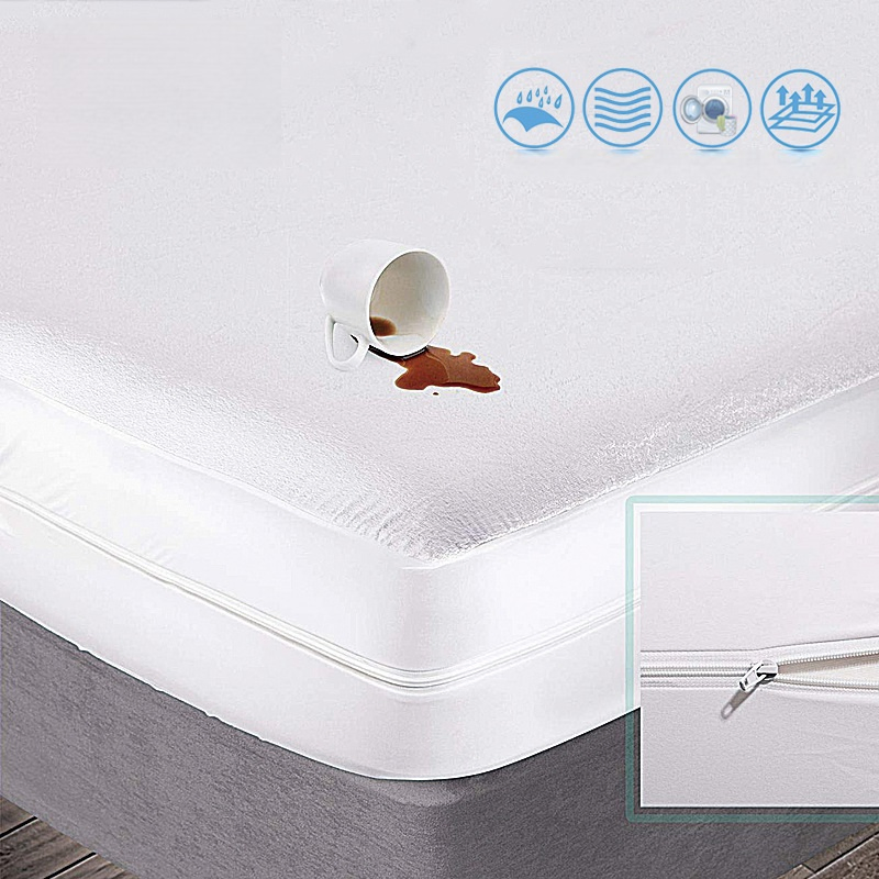 Made in China Wholesale Cotton Terry Waterproof Mattress Encasement with Zipper