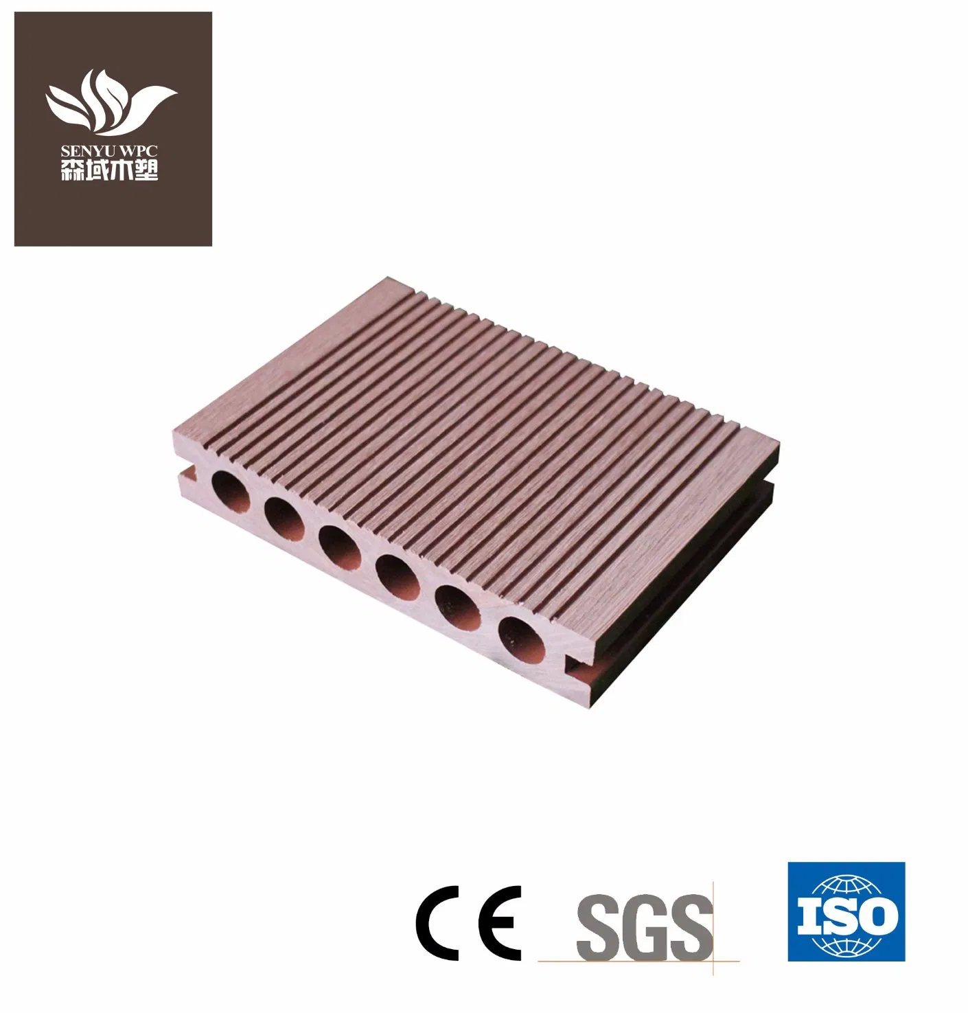 Factory Exterior Hollow WPC Board Wood Flooring Composite Decking
