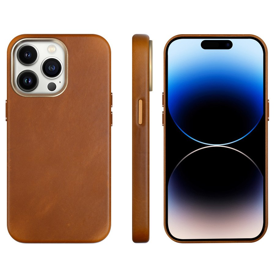 Чехол для iPhone 14 с MagSafe из натуральной кожи