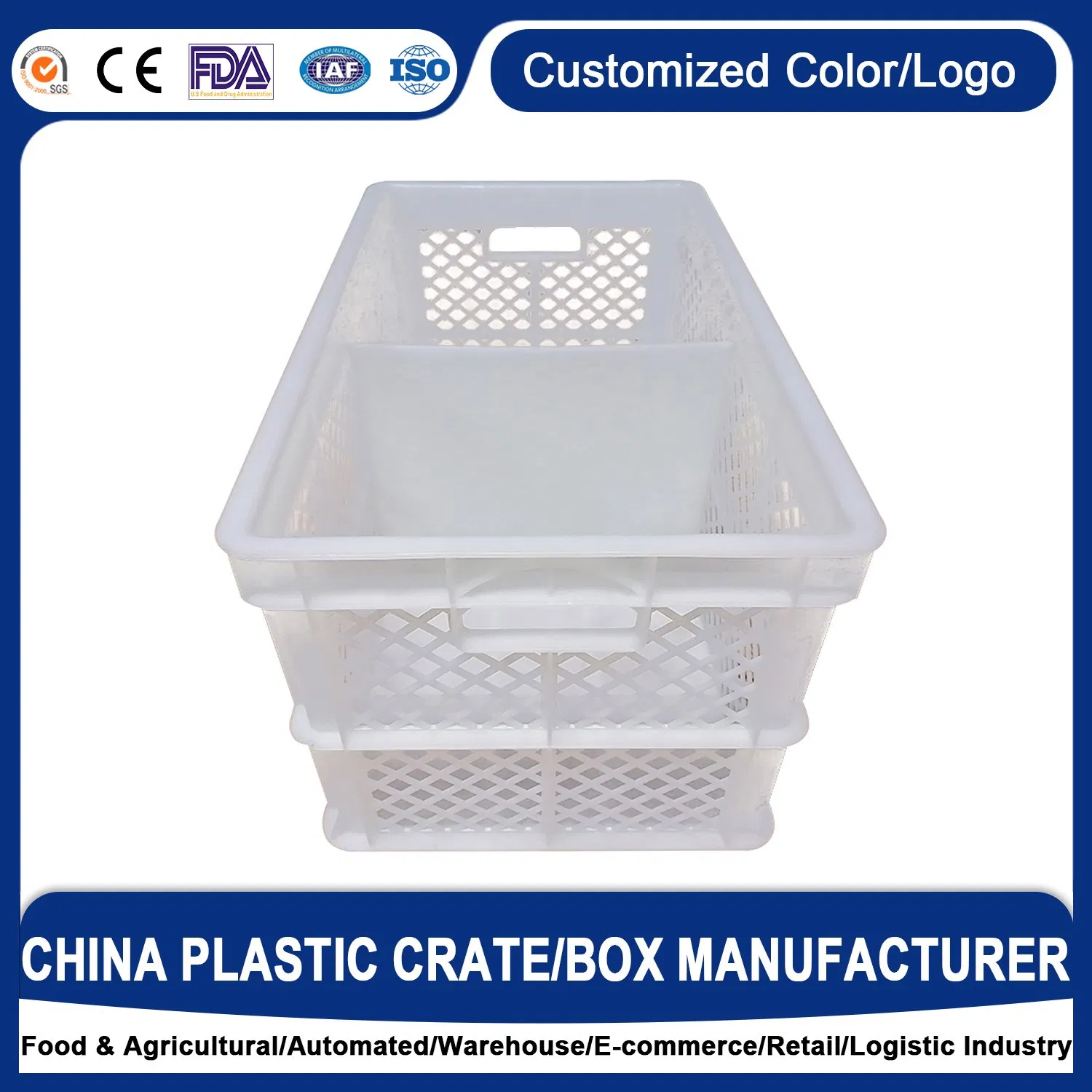 680*370*360mm 30 Dozen Plastic Foldable Crates Easily Cleaned Plastic Egg Boxes for Supermarket