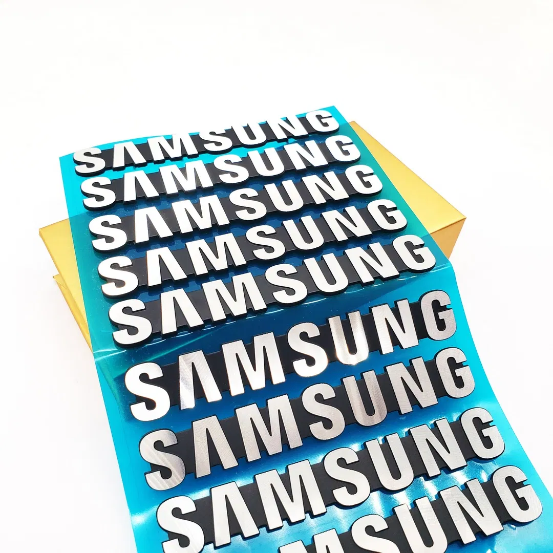 Glossy Stainless Etching Custom Anodizing Surface Finish Advertising Words Metal Logo