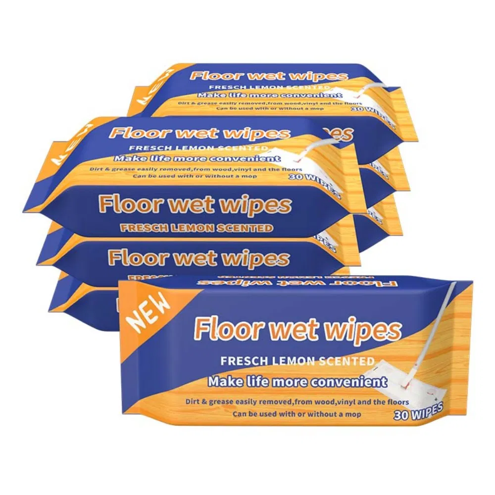Disposable Electrostatic Dust Removal Nonwoven Mops Floor Wet Wipes Embossed Spunlace for Floor Cleaning Wipes