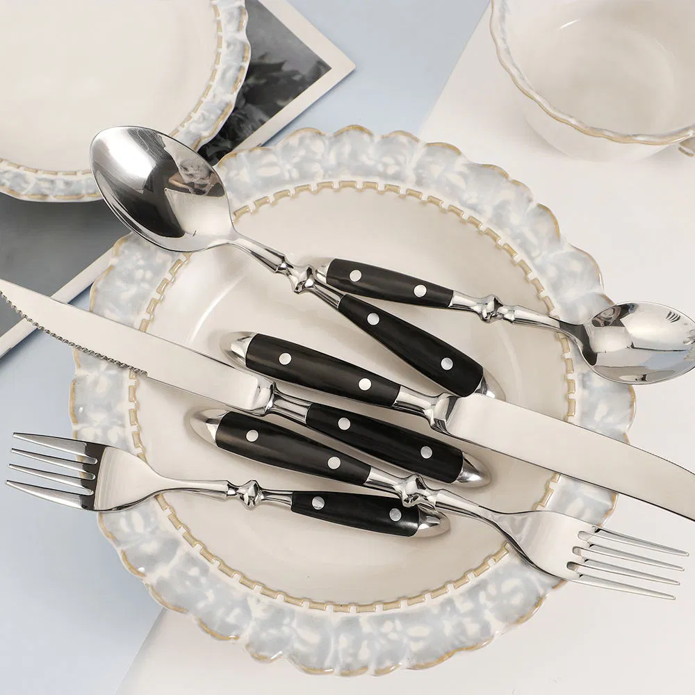 Tableware with Bakelite Handle Stainless Steel Flatware Spoon Fork Knife Silverware Set