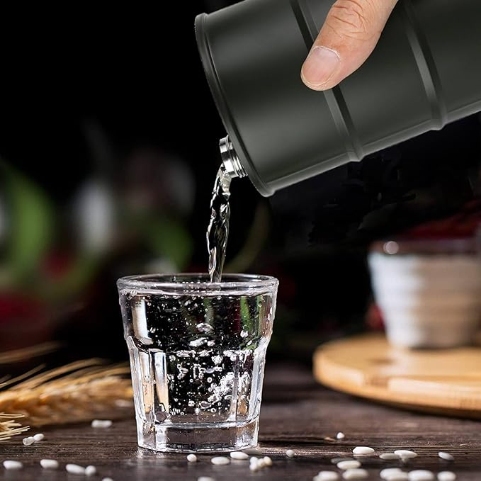 Стальная фляга в форме бочонка 700 мл, походная