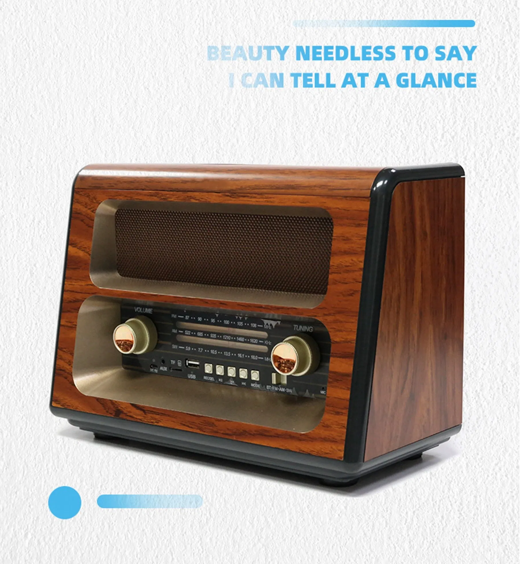 Ретро радио с Bluetooth, FM/AM/SW, USB, TF