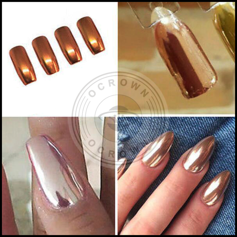 Gold/Sliver Rose Metallic Chrome Nail Gel Polish Pigment Mica Powder