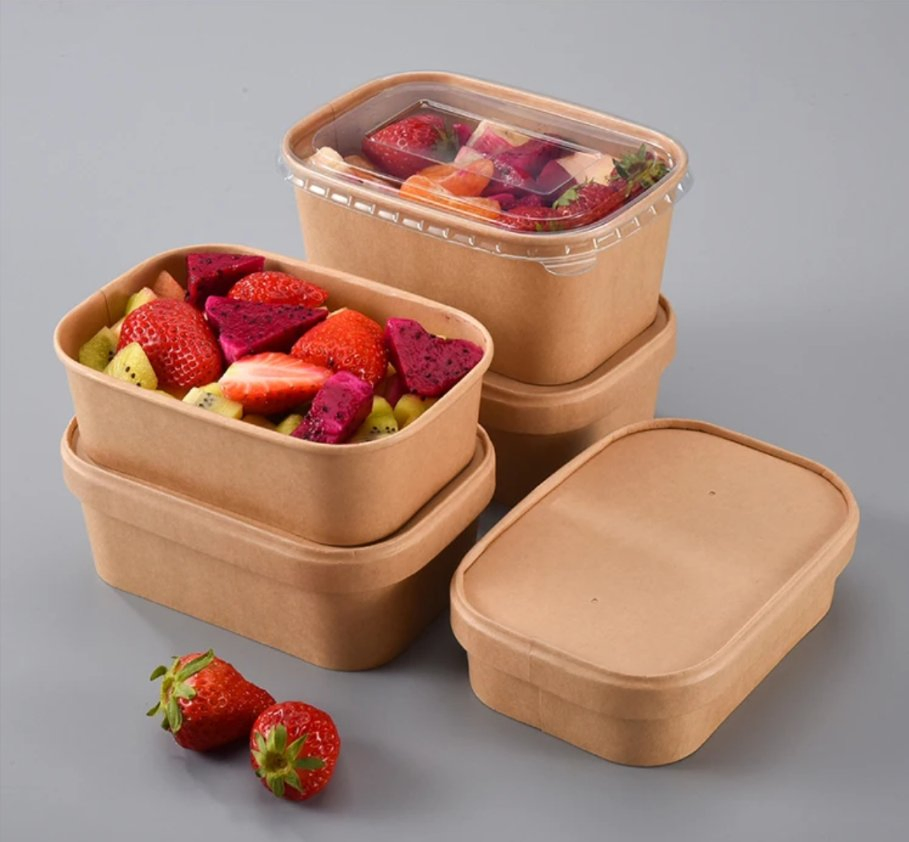 Водостойкий бумажный контейнер для еды с крышкой