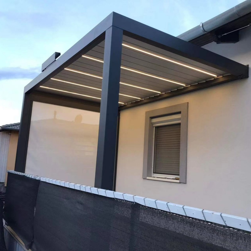 6modern Garden Gazebo Aluminum Electric Opening and Closing Patio Pergola Roof