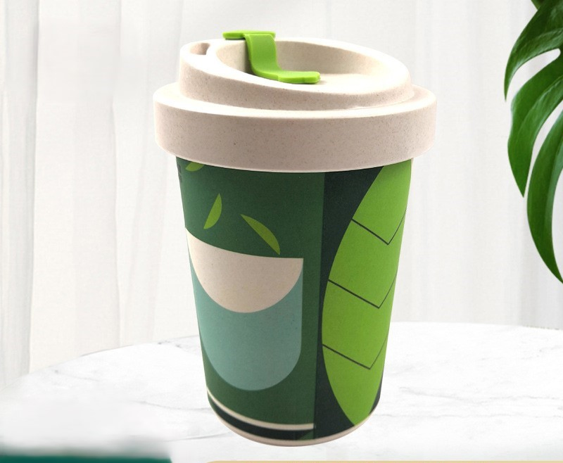 Customized Bamboo Fiber Coffee Mug 350ml Biodegradable Eco-Friendly Coffee Mug 16oz with Silicone Bamboo Fiber Coffee Mugs