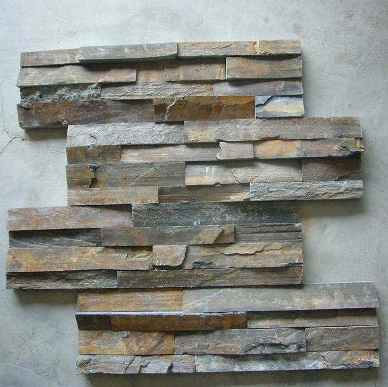 Exterior Wall Tiles Grey Slate Natural Facade Stone Cladding Panels