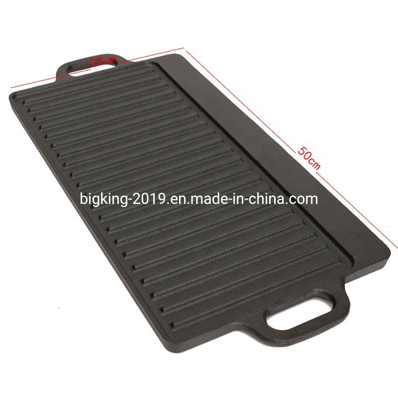 16001230699871/6outdoor BBQ Cast Iron Material Rectangular Double-Sided BBQ Dual-Purpose Baking Griddle