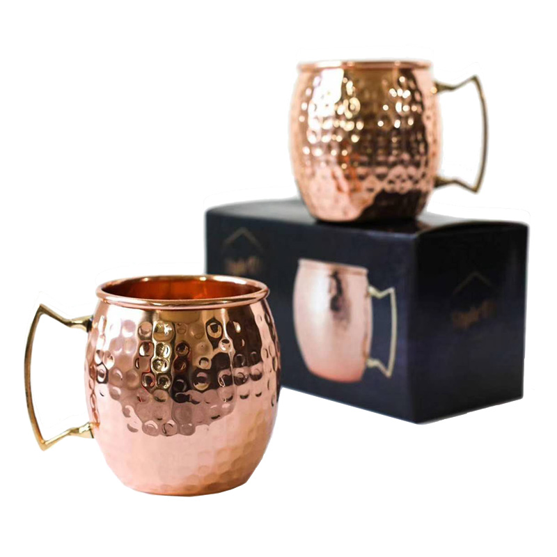 OEM Embossed Logo Hammered Moscow Mule Mug for Promotion Gift