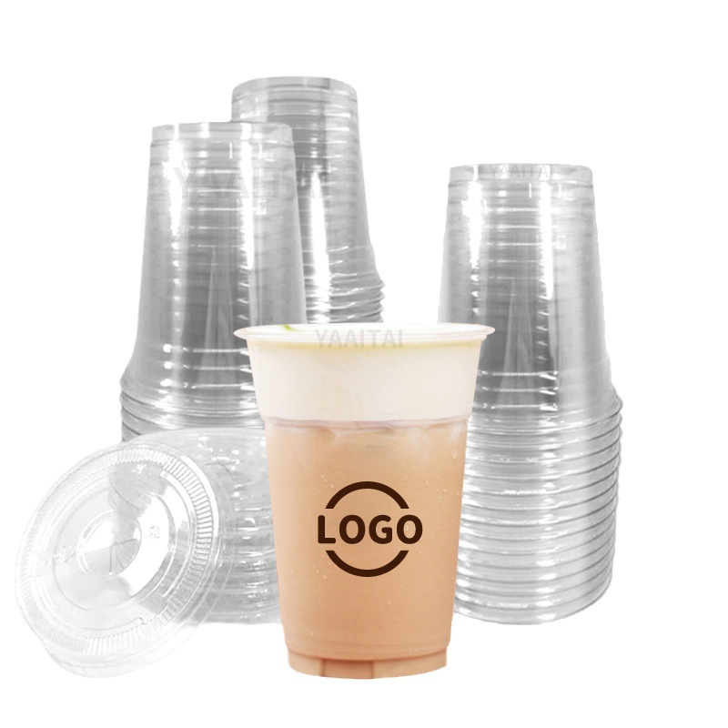 Одноразовые прозрачные пластиковые стаканы 12 oz