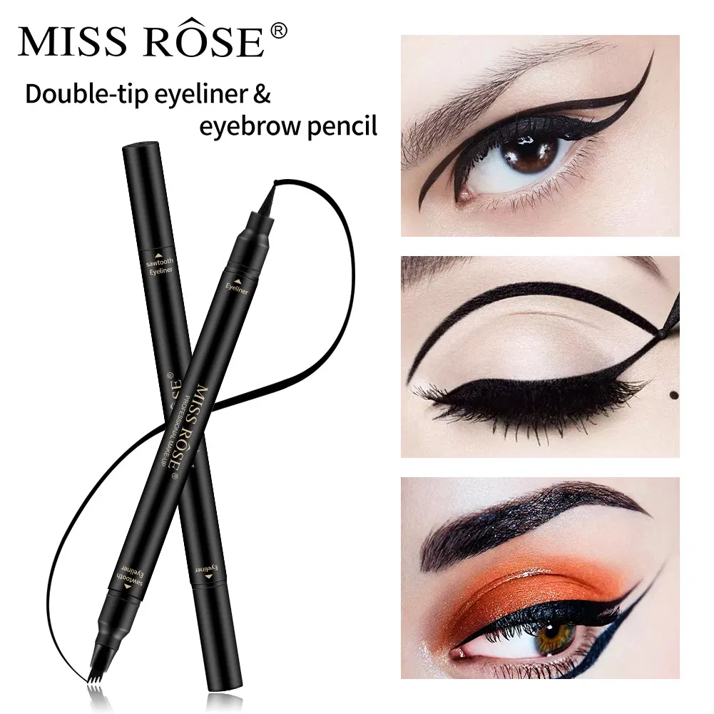 Mr 41 Four-Pronged Eyebrow Pencil Double-Headed Eyeliner Waterproof and Durable Eyeliner Pencil Black Eyeliner Pen