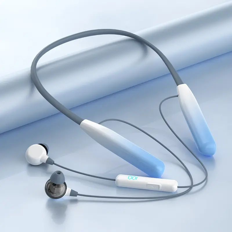 Best Selling HiFi Tws Bt BLE5.3 200h Extra Long Playtime Wireless Stereo Noise-Cancelling Neckband Headphone with Microphone