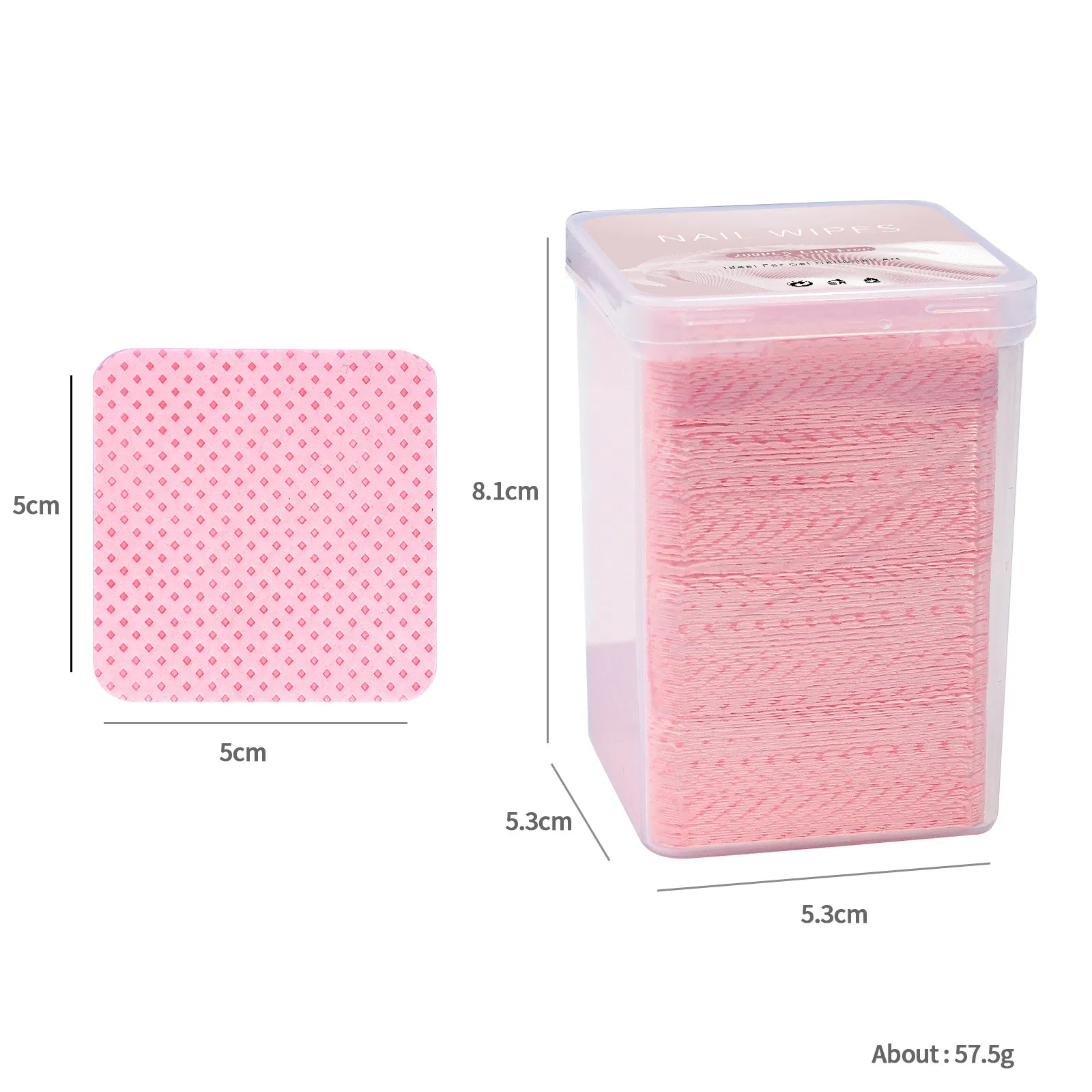 200PCS Custom Logo Private Label Absorbent Soft Fabric Eyelash Extension Glue Wipes Nail Polish Remover Pads Lint Free Nail Wipe