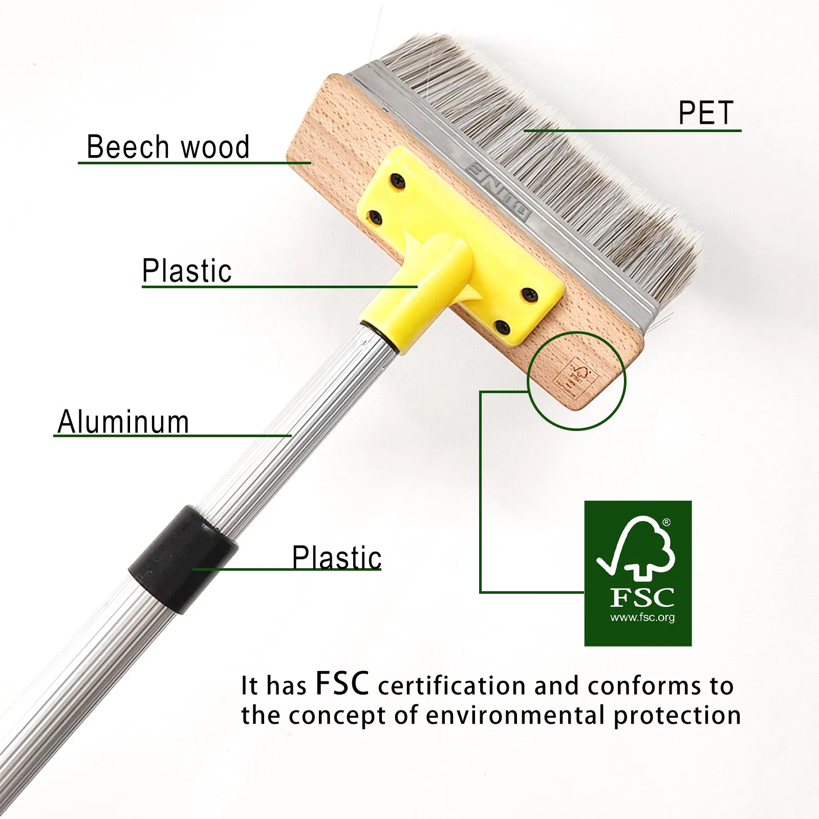 Aluminum Paint Roller Extension Pole Soft-Bristled Brush High-Reach Painting