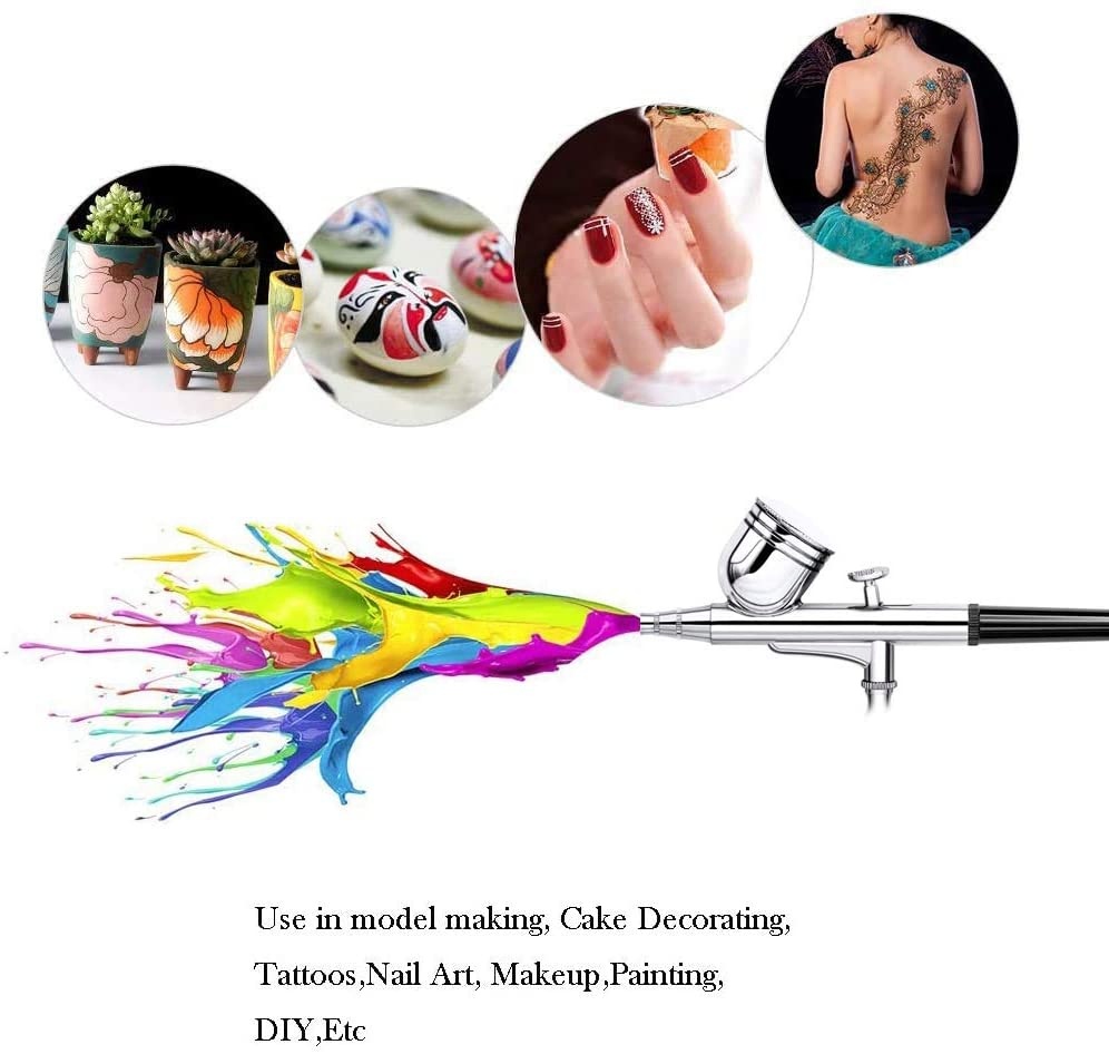 0.3mm Gravity Feed Dual-Action Airbrush Paint Spray Gun Kit Set