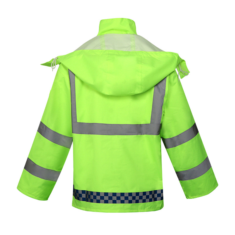 Fluorescent Green Windproof Protective Rain Coat with Pants Safety Waterproof Raincoat