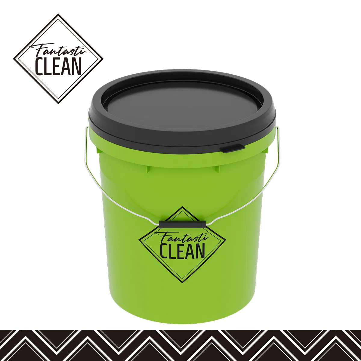 Fantasticlean 20L PP Clear Plastic Transparent Car Washing Bucket with Lid for Car Detailing Cleaning Tools