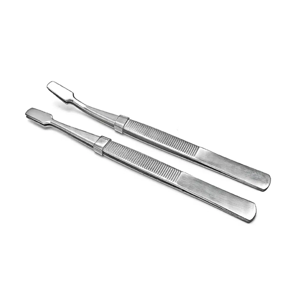 Professional Stainless Steel Sanding Tweezers False Eyelash Forceps Tweezers Makeup Tool