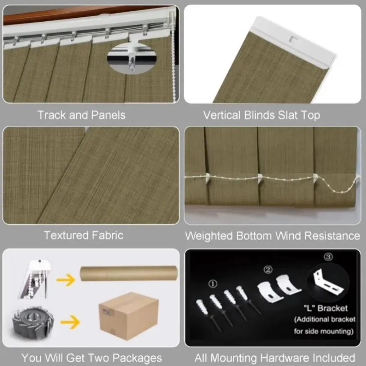 Manufacture Modern Curtains Textured Fabric Vertical Sheer Blind for Bedroom