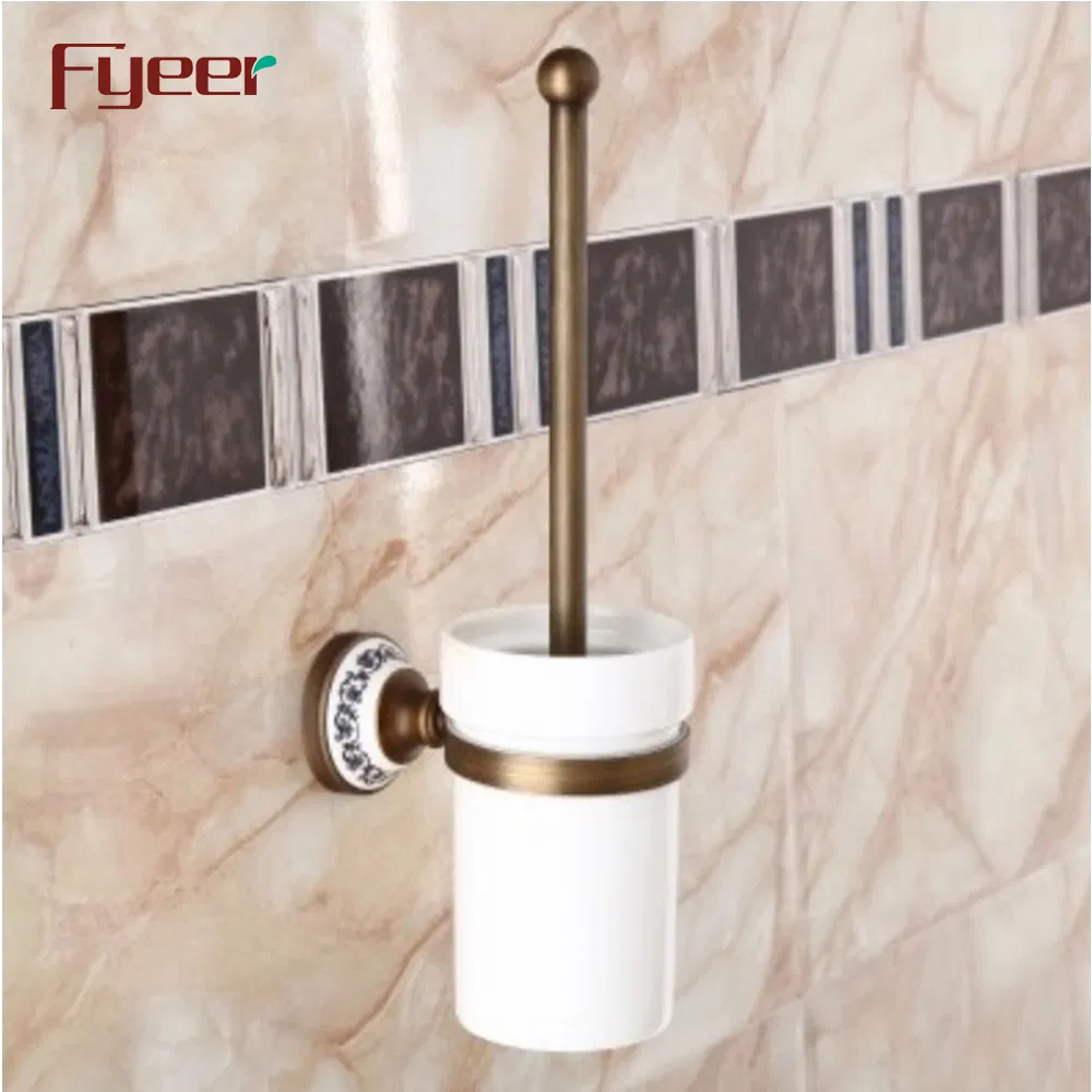 Держатель для ёршика Fyeer Antique Brass с керамической основой