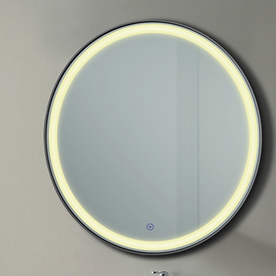 Hot Sale Round Shape Wall Mounted LED Lighted Touch Screen Bathroom Mirror