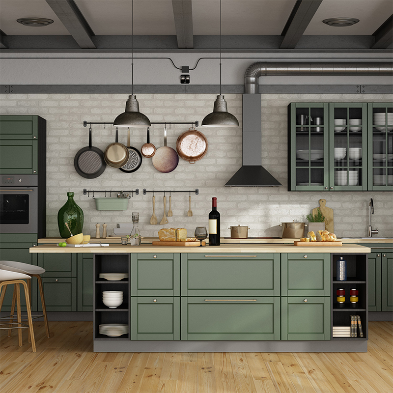 USA Standard Set Rta Flat Pack Plywood Carcass Storage Cupboard Complete Slim Shaker Kitchen Cabinets