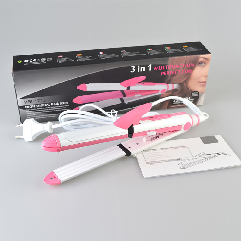 Portable Hair Straightener and Curling Iron Multi Function 3-in-1 Don"T Damage Hair Home Use