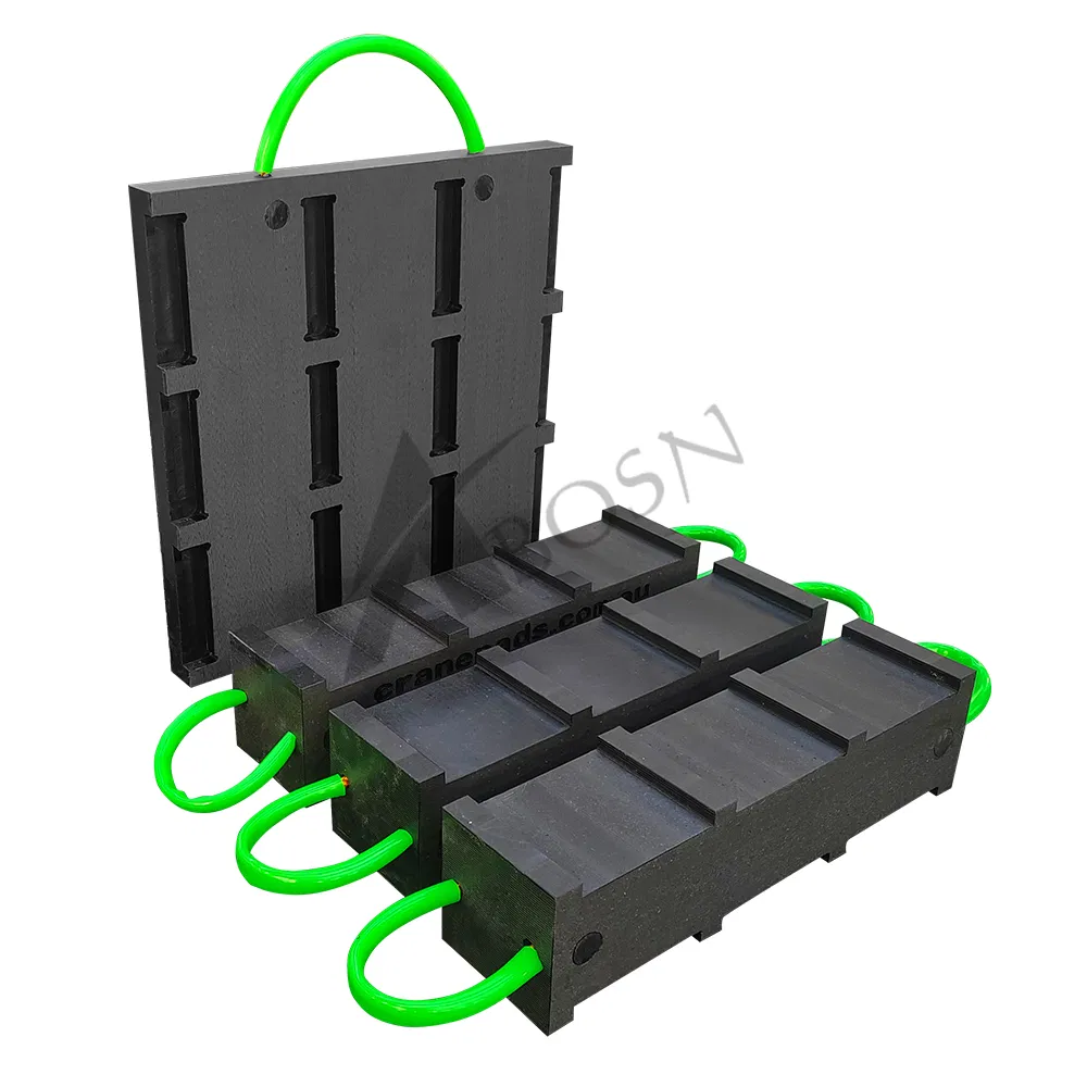 Custom Size Safety UHMWPE Mobile Cribbing Blocks Crane Stabilizer Pad Outrigger Pad with Handle Logo