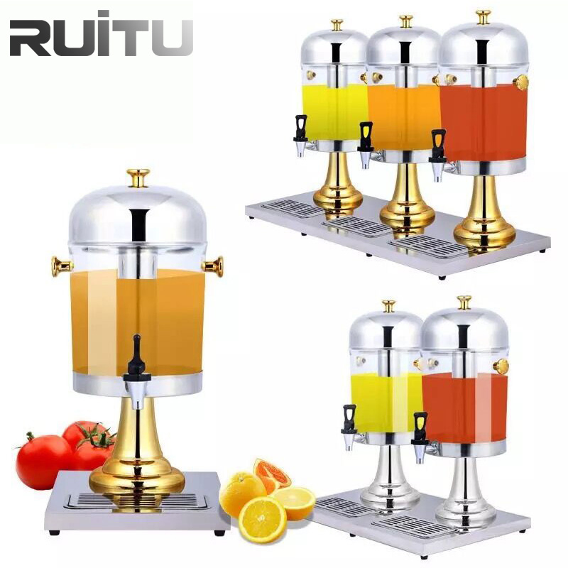 Restaurant Commercial Stainless Steel Stand 3 Compartment Plastic Cool Food Juicer Dispensers Machine with Tap Carbonated Soft Cold Beverages Drink Dispenser